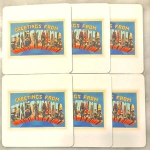 NWT Greetings From PA Vintage Postcard Souvenir Coasters SET OF 6